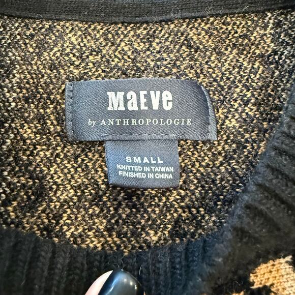 Maeve By Anthropologie Elinore Short Sleeve Animal Print Wool Blend Sweater Sm - Picture 9 of 9